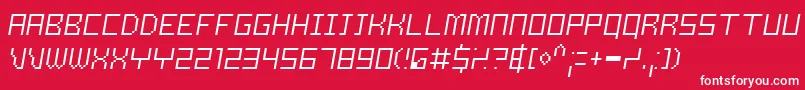 フォントSamsonThinoblique – 赤い背景に白い文字