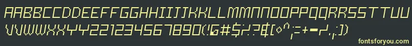 Saiba mais sobre a fonte SamsonThinoblique Fonte SamsonThinoblique – fontes amarelas em um fundo preto