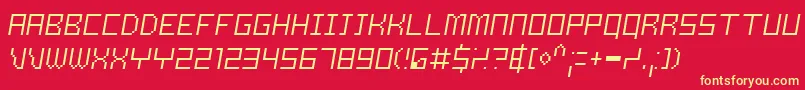 Шрифт SamsonThinoblique – жёлтые шрифты на красном фоне