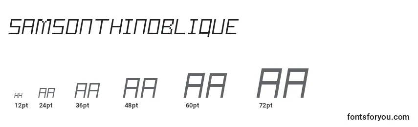 SamsonThinoblique Font Sizes