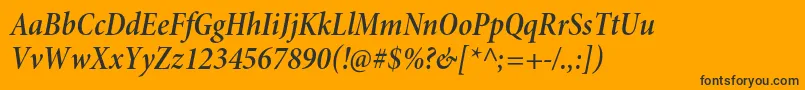 MinionproSemiboldcnitsubh Font – Black Fonts on Orange Background