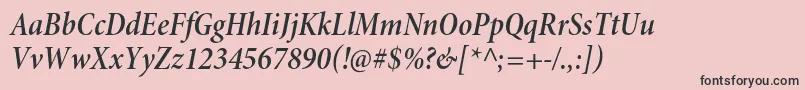 MinionproSemiboldcnitsubh Font – Black Fonts on Pink Background