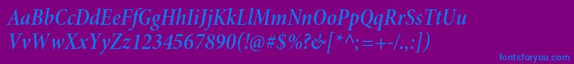 MinionproSemiboldcnitsubh Font – Blue Fonts on Purple Background