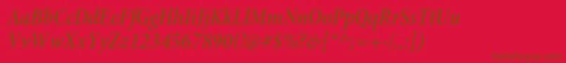 MinionproSemiboldcnitsubh-Schriftart – Braune Schriften auf rotem Hintergrund