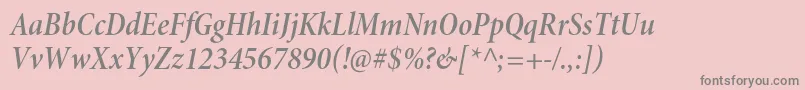 MinionproSemiboldcnitsubh Font – Gray Fonts on Pink Background