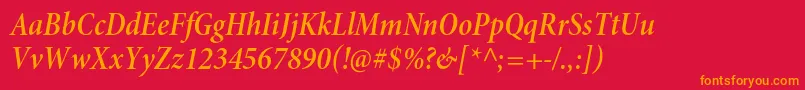 MinionproSemiboldcnitsubh Font – Orange Fonts on Red Background