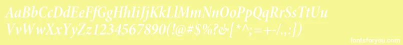 MinionproSemiboldcnitsubh Font – White Fonts on Yellow Background