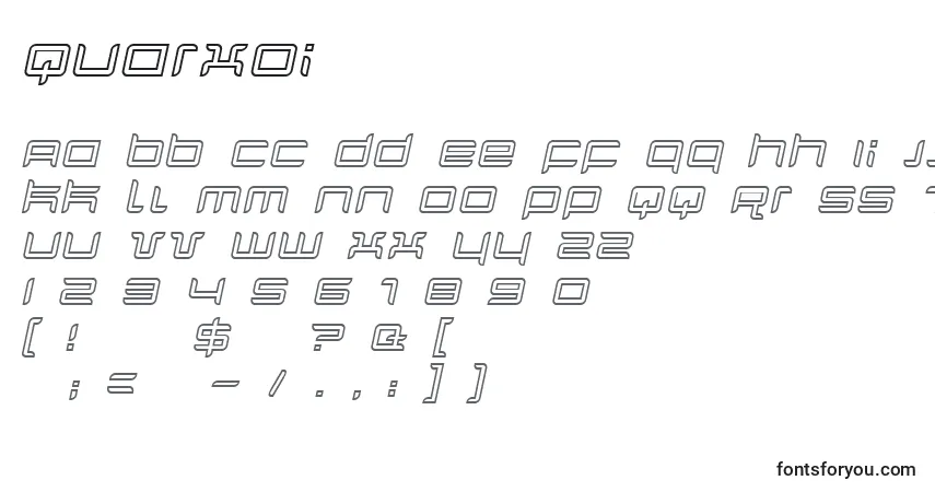 Quarxoi-fontti – aakkoset, numerot, erikoismerkit