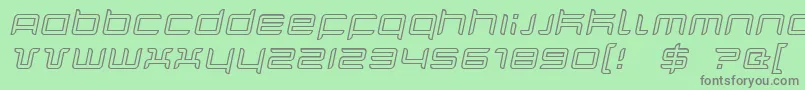 フォントQuarxoi – 緑の背景に灰色の文字