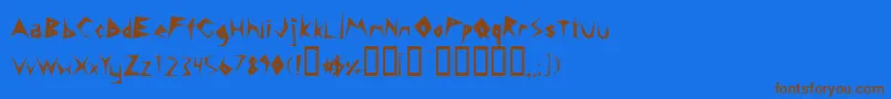 14MinutesSharp Font – Brown Fonts on Blue Background