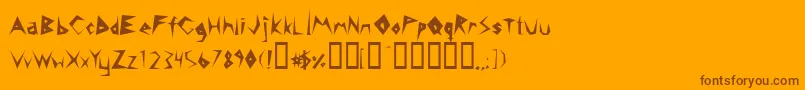 14MinutesSharp Font – Brown Fonts on Orange Background