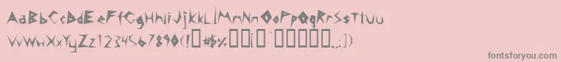 フォント14MinutesSharp – ピンクの背景に灰色の文字