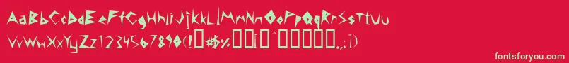 Шрифт 14MinutesSharp – зелёные шрифты на красном фоне