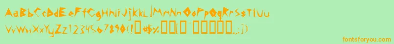 Шрифт 14MinutesSharp – оранжевые шрифты на зелёном фоне