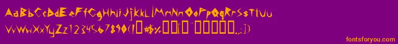 14MinutesSharp Font – Orange Fonts on Purple Background