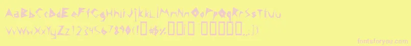 14MinutesSharp Font – Pink Fonts on Yellow Background