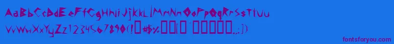 14MinutesSharp Font – Purple Fonts on Blue Background