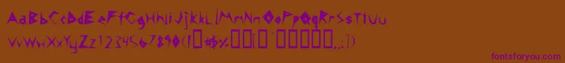14MinutesSharp Font – Purple Fonts on Brown Background