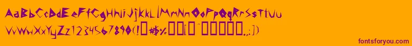 14MinutesSharp Font – Purple Fonts on Orange Background