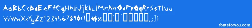 Fonte 14MinutesSharp – fontes brancas em um fundo azul
