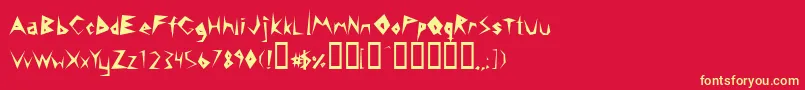Шрифт 14MinutesSharp – жёлтые шрифты на красном фоне
