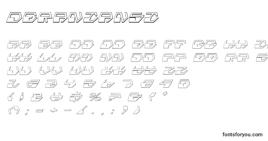 A fonte Deraniansi – alfabeto, números, caracteres especiais