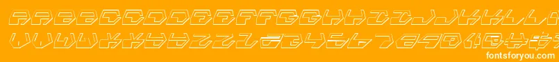 Deraniansi-Schriftart – Weiße Schriften auf orangefarbenem Hintergrund