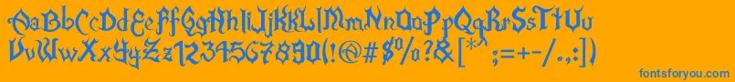 XFlamaEspinaV2 Font – Blue Fonts on Orange Background