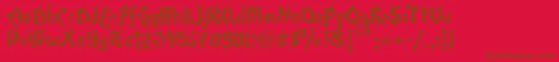 En savoir plus sur la police XFlamaEspinaV2 Police XFlamaEspinaV2 – polices brunes sur fond rouge