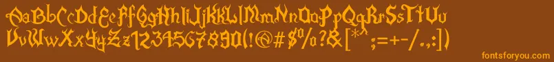 XFlamaEspinaV2 Font – Orange Fonts on Brown Background