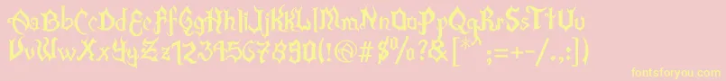 XFlamaEspinaV2-Schriftart – Gelbe Schriften auf rosa Hintergrund
