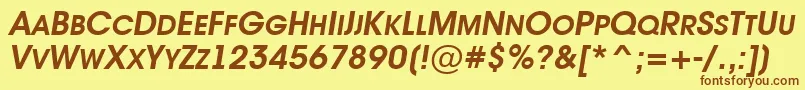 AAvantetitlercpsupcBolditalic Font – Brown Fonts on Yellow Background