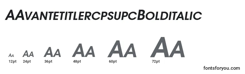 Размеры шрифта AAvantetitlercpsupcBolditalic