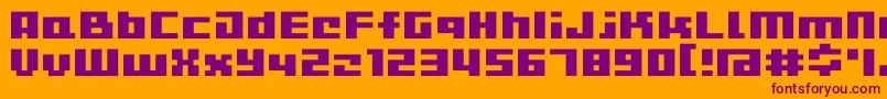 D3CutebitmapismTypea Font – Purple Fonts on Orange Background