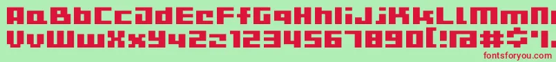 D3CutebitmapismTypea Font – Red Fonts on Green Background