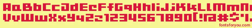 D3CutebitmapismTypea-fontti – punaiset fontit keltaisella taustalla