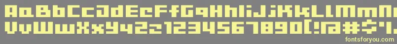 フォントD3CutebitmapismTypea – 黄色のフォント、灰色の背景