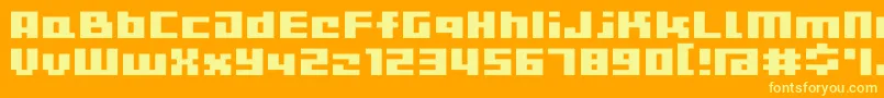 D3CutebitmapismTypea Font – Yellow Fonts on Orange Background