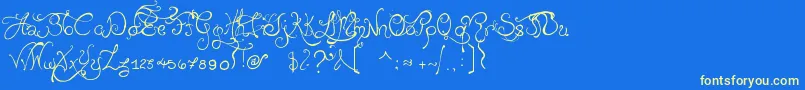 EdwardSWedding Font – Yellow Fonts on Blue Background