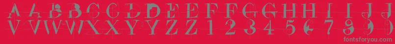 Fonte Drunkenconstructor – fontes cinzas em um fundo vermelho