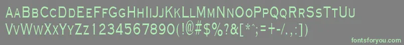 GraverplatenarrowRegular Font – Green Fonts on Gray Background
