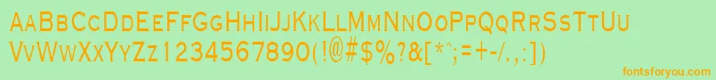 GraverplatenarrowRegular Font – Orange Fonts on Green Background