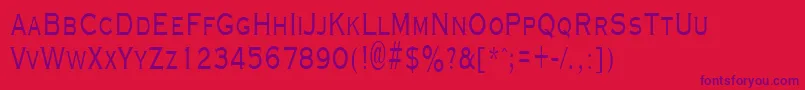 GraverplatenarrowRegular Font – Purple Fonts on Red Background