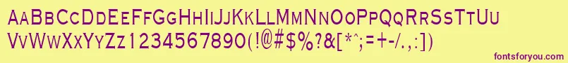 GraverplatenarrowRegular Font – Purple Fonts on Yellow Background