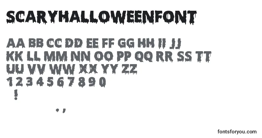 Schriftart ScaryHalloweenFont – Alphabet, Zahlen, spezielle Symbole