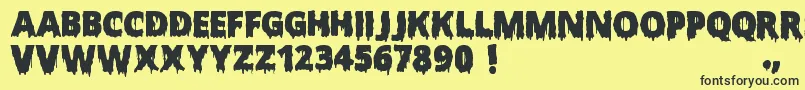 ScaryHalloweenFont Font – Black Fonts on Yellow Background