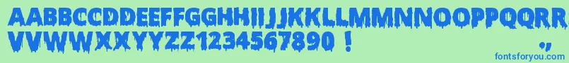 ScaryHalloweenFont Font – Blue Fonts on Green Background