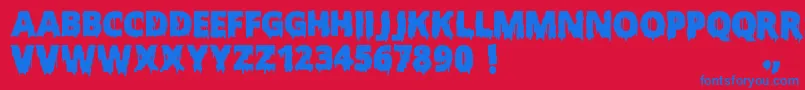 ScaryHalloweenFont Font – Blue Fonts on Red Background