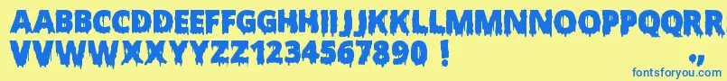 Police ScaryHalloweenFont – polices bleues sur fond jaune