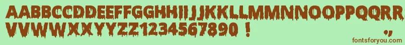 Czcionka ScaryHalloweenFont – brązowe czcionki na zielonym tle